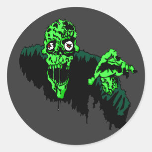 Pegatina Redonda Zombie