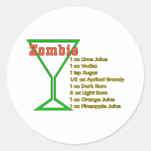 Pegatina Redonda Zombie