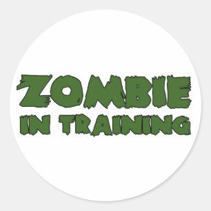 Pegatina Redonda Zombie En Entrenamiento