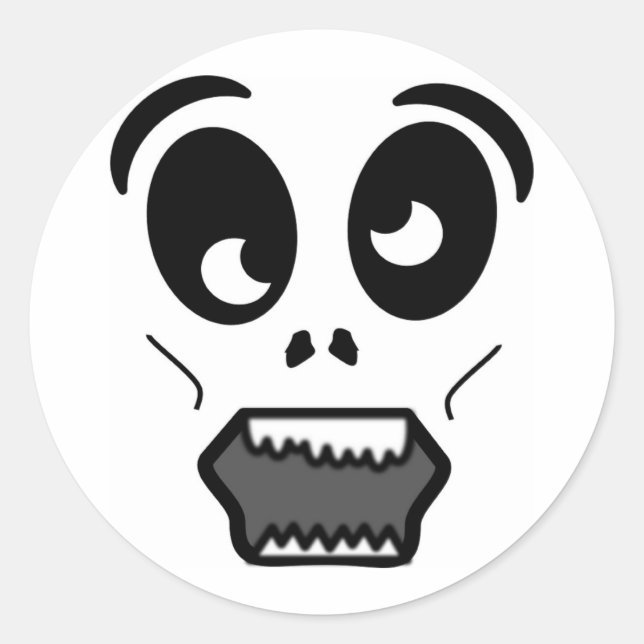PEGATINA REDONDA ZOMBIE FACE (Anverso)