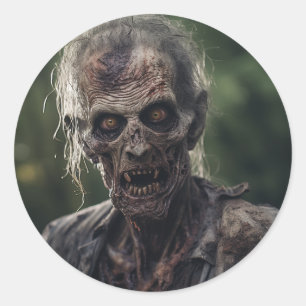 Pegatina Redonda Zombie Horror Head