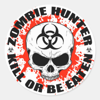 Pegatina Redonda Zombie Hunter 3