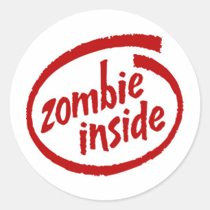 Pegatina Redonda Zombie Inside