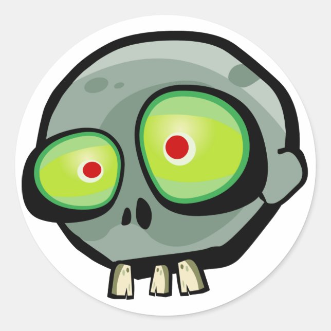 Pegatina Redonda Zombie Jim (Anverso)
