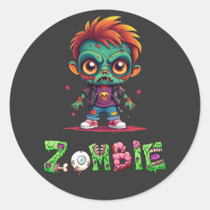 Pegatina Redonda Zombie Kid - Ash