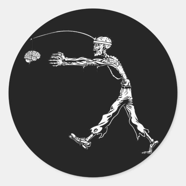 Pegatina Redonda Zombie perpetuo (Anverso)