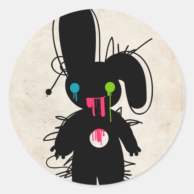 Pegatina Redonda Zombie Piñata (Anverso)