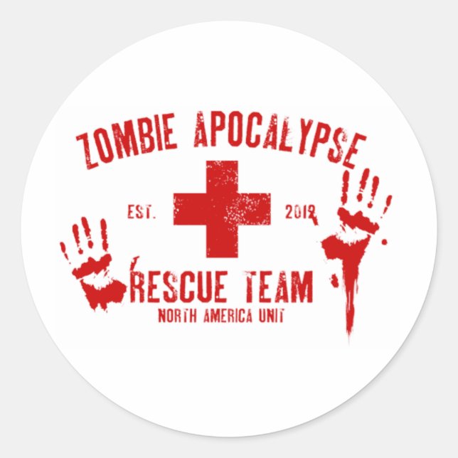 Pegatina Redonda Zombie Rescue Team.png (Anverso)