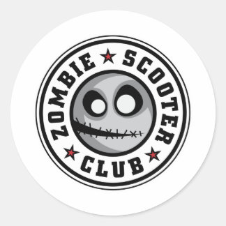 Pegatina Redonda Zombie Scooter Club