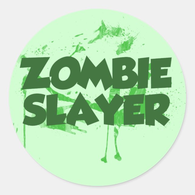 Pegatina Redonda Zombie Slayer (Anverso)