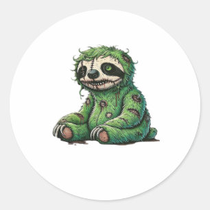 Pegatina Redonda Zombie Sloth Halloween Zombie Sloth Zombie Lover C