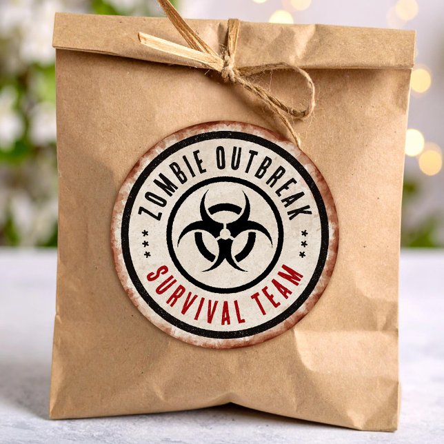 Pegatina Redonda Zombie survival team (Subido por el creador)