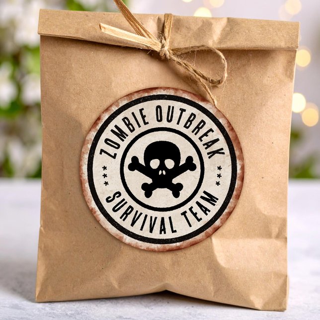 Pegatina Redonda Zombie survival team with skull (Subido por el creador)