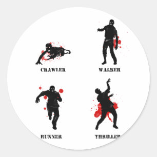 Pegatina Redonda zombie walker crawler
