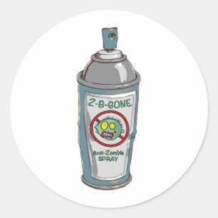 Pegatina Redonda Zombie ya no hay spray can