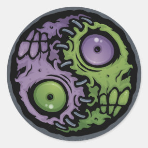 Pegatina Redonda Zombie Yin-Yang