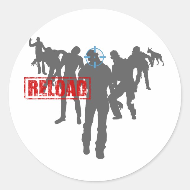 Pegatina Redonda Zombies (Anverso)