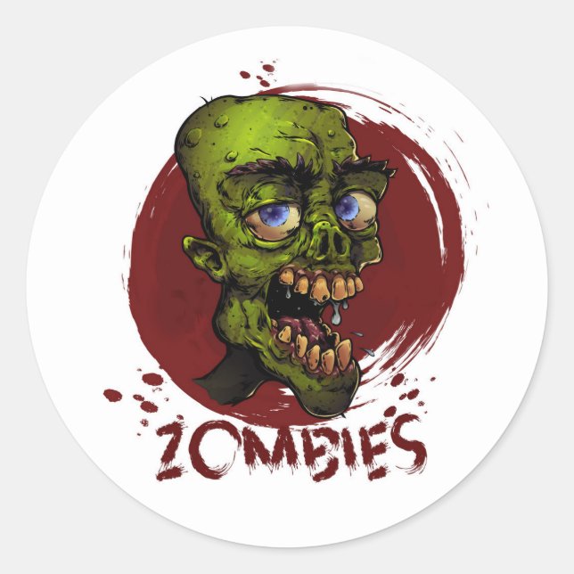 Pegatina Redonda Zombies (Anverso)