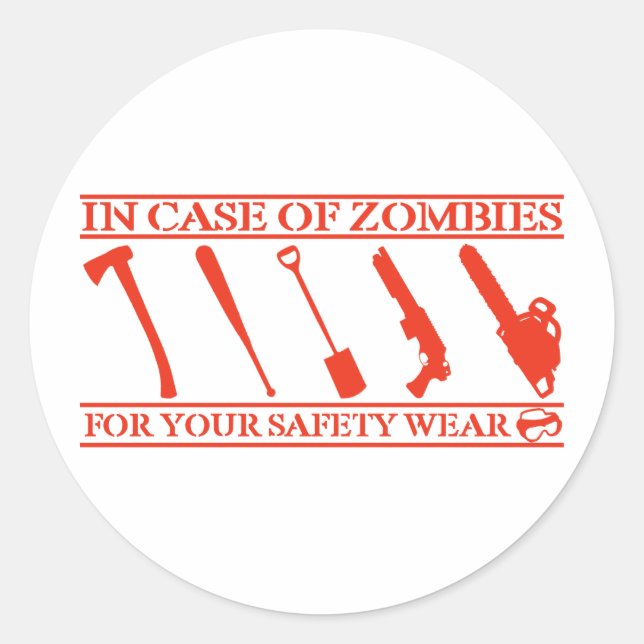 Pegatina Redonda Zombies (Anverso)