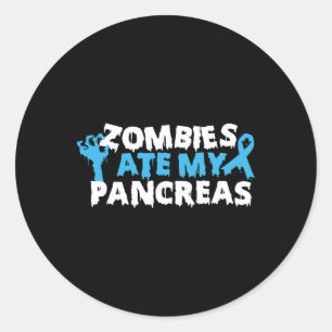 Pegatina Redonda Zombies Se Comieron Mi Páncreas Conciencia sobre l