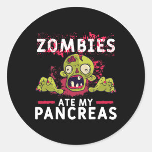 Pegatina Redonda Zombies Se Comieron Mi Páncreas Divertido Páncreas