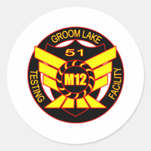 Pegatina Redonda Zona 51 Majestic 12