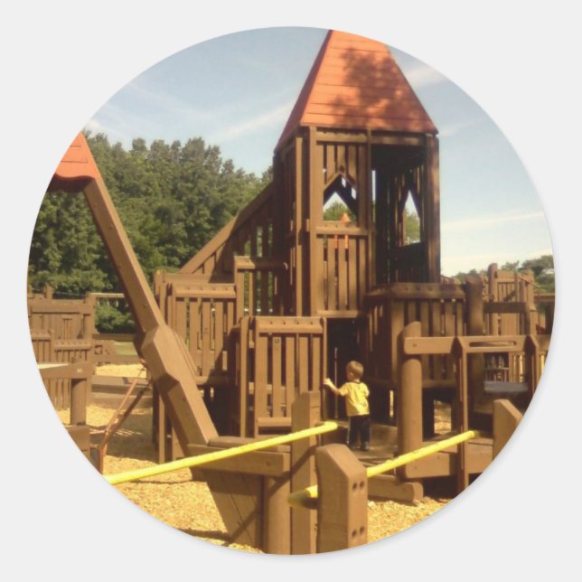 Pegatina Redonda Zona de juegos (Anverso)