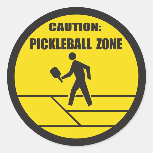 Pegatina Redonda Zona de Pickleball (Anverso)