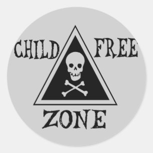 Pegatina Redonda Zona libre de niños