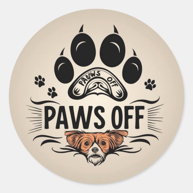 Pegatina Redonda Zona Libre de Toque (Anverso)