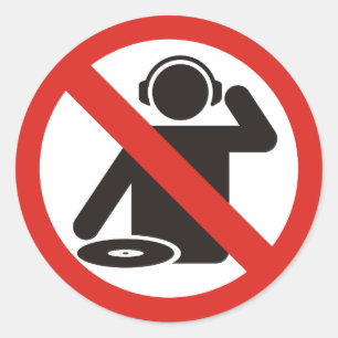 Pegatina Redonda Zona sin dj