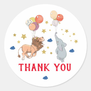 Pegatina Redonda Zoo gracias pegatina, Circus