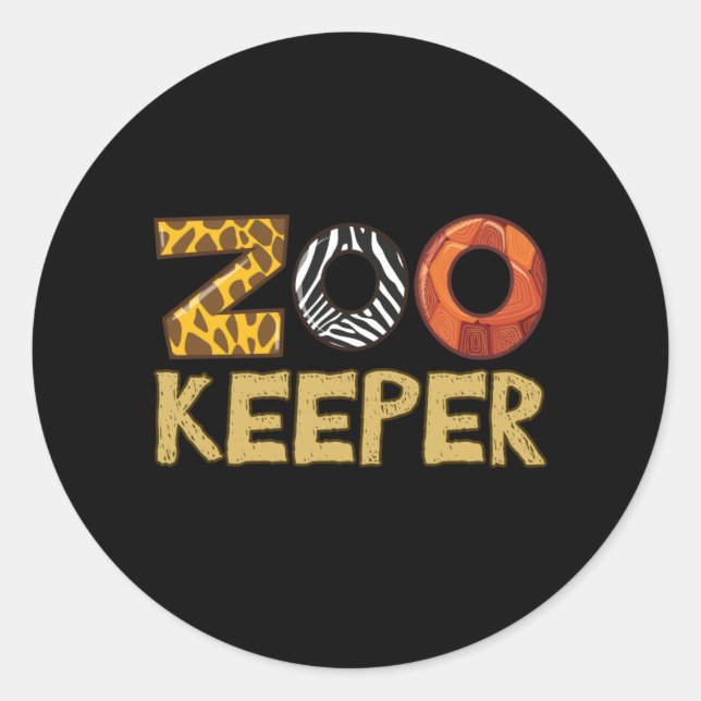 Pegatina Redonda Zookeeper (Anverso)