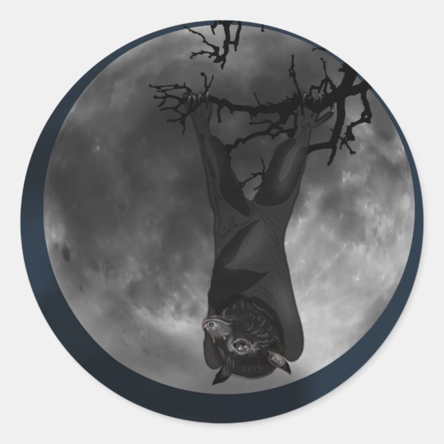 Pegatina Redonda Zorra voladora (Anverso)