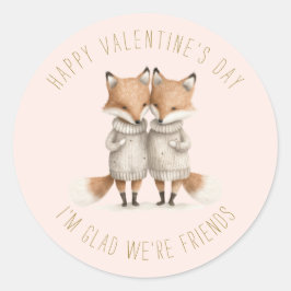 Pegatina Redonda Zorritos Lindos Día de San Valentín