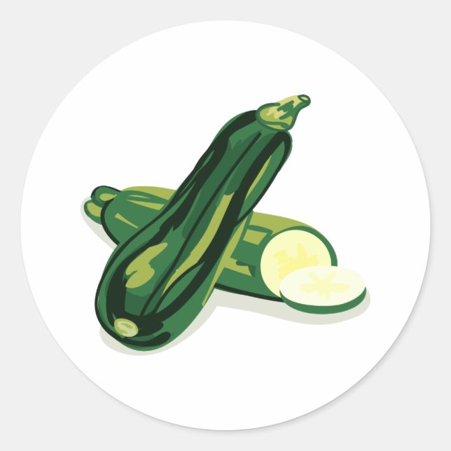 Pegatina Redonda Zucchini (Anverso)