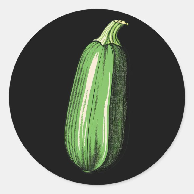 Pegatina Redonda Zucchini Lazy Easy Funny Matando Costum Halloween (Anverso)