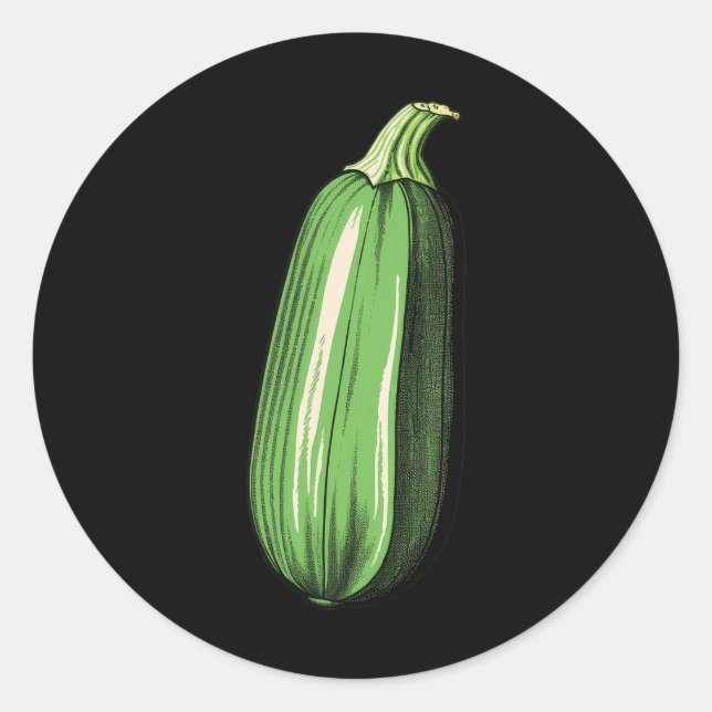 Pegatina Redonda Zucchini Lazy Easy Funny Matando Costum Halloween (Anverso)