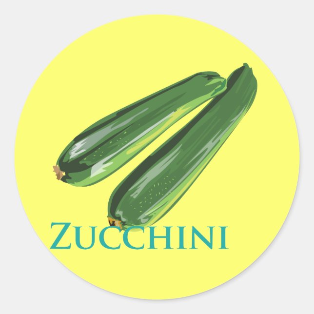Pegatina Redonda Zucchini Squash (Anverso)
