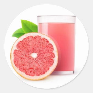 Pegatina Redonda Zumo de pomelo