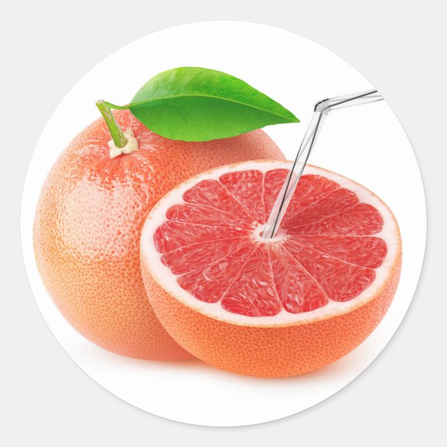 Pegatina Redonda Zumo de pomelo (Anverso)