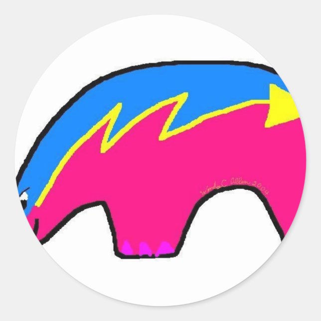 Pegatina Redonda Zuni Bears (Anverso)