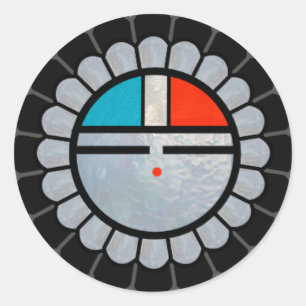 Pegatina Redonda Zuni Sun hace frente