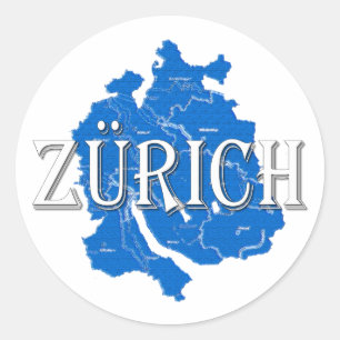 Pegatina Redonda Zúrich