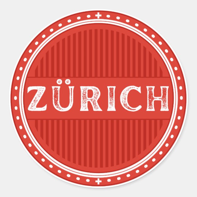 Pegatina Redonda Zurich City Pride Emblem – Swiss Identity (Anverso)