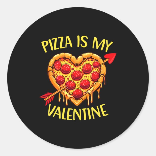 Pegatina Redonda Zza Is My Valentine Funny Valentines Day Boys Ki  (Anverso)