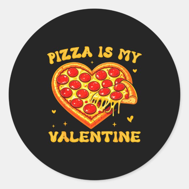Pegatina Redonda Zza Is My Valentine Funny Valentines Day Heart  (Anverso)