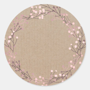 Pegatina redondeado clásico con etiqueta de floral