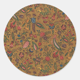 Pegatina redondeado clásico con etiqueta de floral