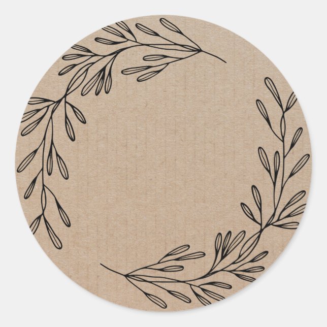 Pegatina redondeado clásico con etiqueta de floral (Anverso)